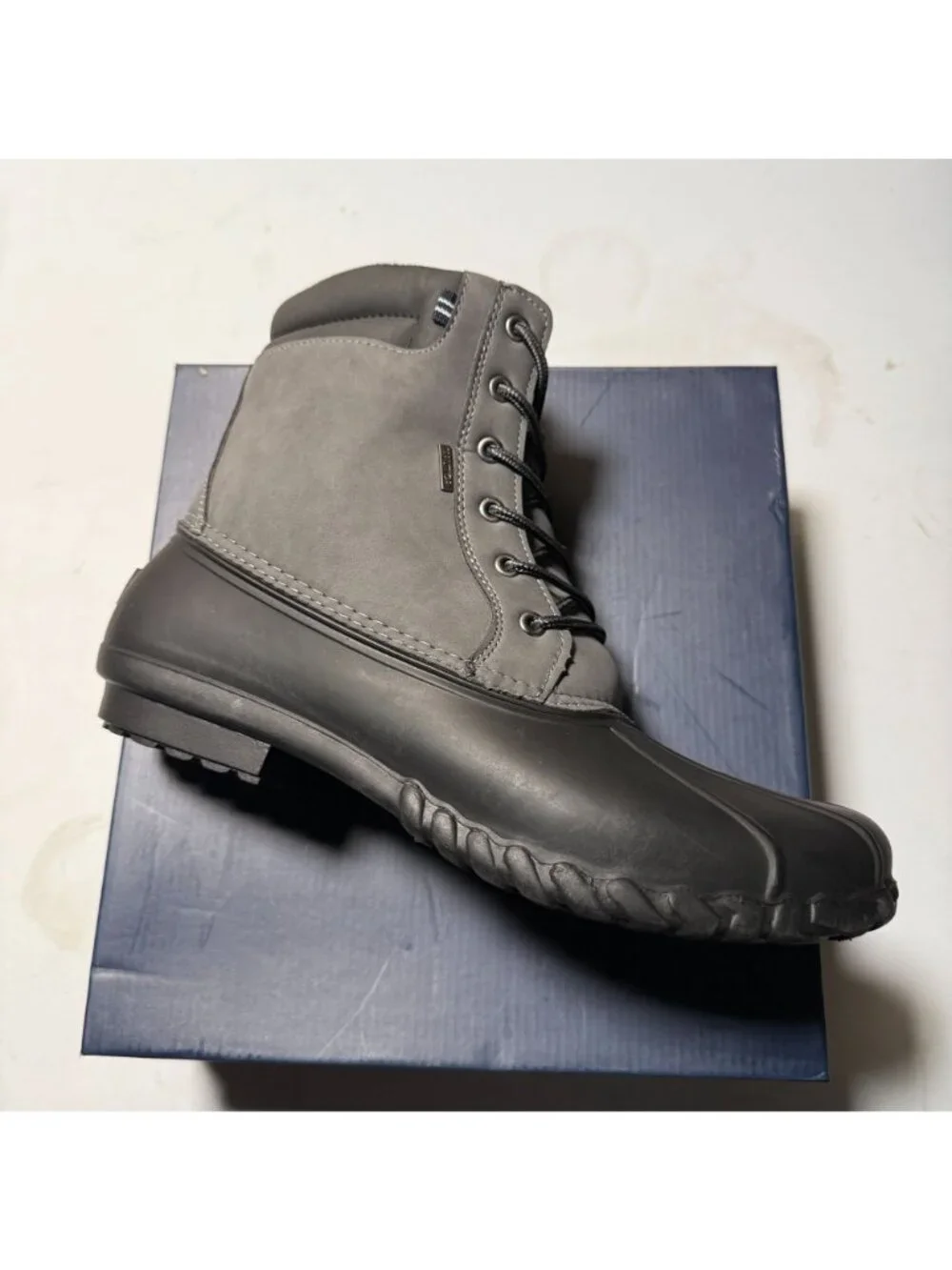 Nautica Channing Mens Cold Weather Boots Charcoal Black Lace-Up Shoes Size 13